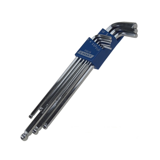 Picture of 9-Piece Ball Point Hex Key Set, Extra Long Arm F0016