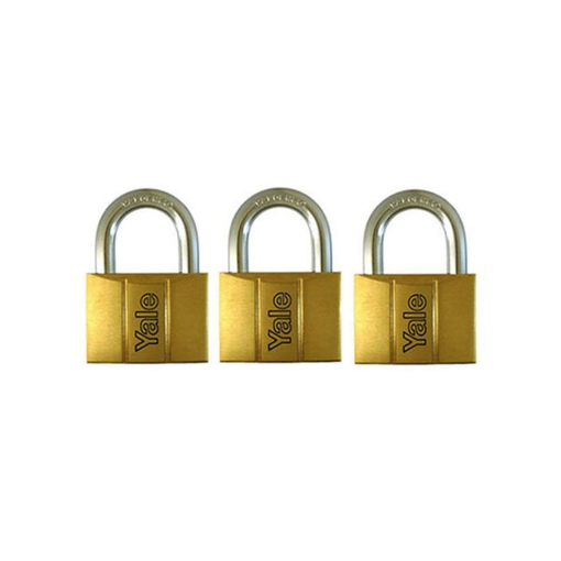 Picture of Yale V140.40 KA3, Standard Shackle Brass Padlocks 140 Series Key Alike 3, V14040KA3