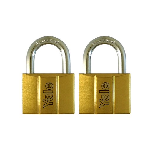 Picture of Yale V140.50 KA2, Standard Shackle Brass Padlocks 140 Series Key Alike 2, V14050KA2