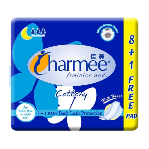 Picture of Charmee  Cottony Sanitary Napkin for Heavy Flow or Night Use  with Wings 8 + 1 Pad, CHA39A