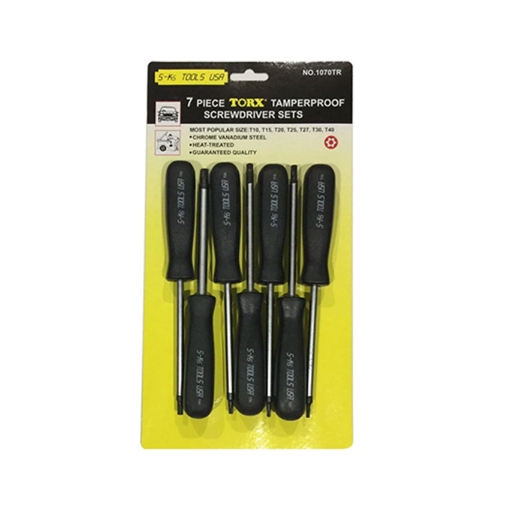 Picture of S-Ks Tools USA Tamperproof Torx Screwdriver Set (Black/Silver), 1070-TR