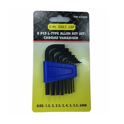 Picture of S-Ks Tools USA Short Arm Allen Wrench Set (Black), HW-6310M