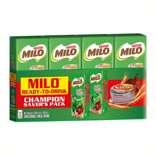 Picture of Nestle Milo Ready To Drink 180 ml 4 pcs, MIL11