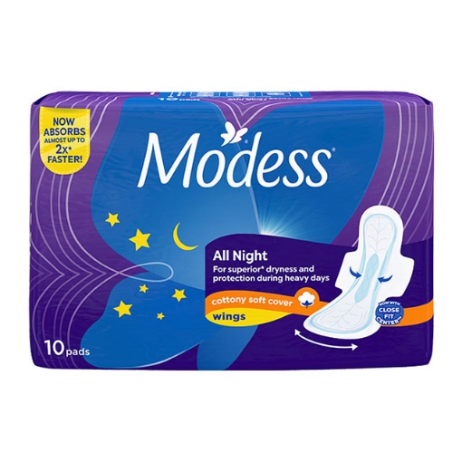 Picture of Modess Allnight With Wings 10's, MOD15