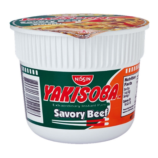 Picture of Nissin Yakisoba Mini Cup Noodles Savory Beef 52g, NIS80