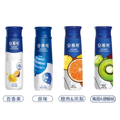 Picture of Yili An Muxi Yogurt, Flavor (Original, Orange Pineapple, Mango Passion Fruit, Green Grape Kiwi) 230g, 1 bottle, 1*10 bottle