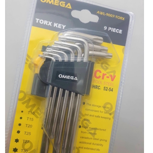 OMEGA 9pcs Torx Key CR-V Tool Steel 