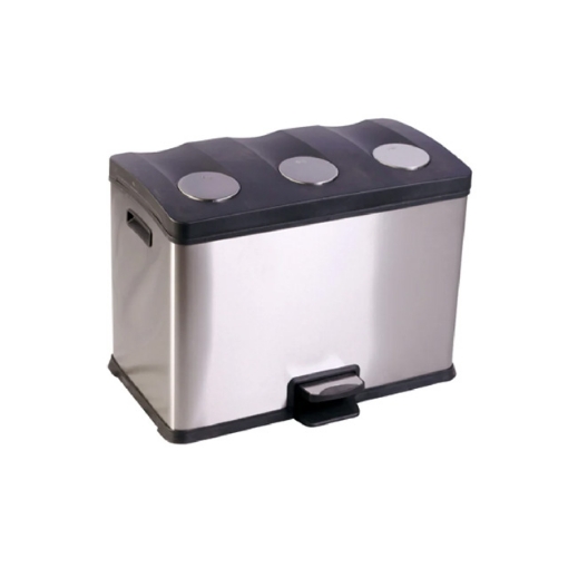 Picture of EKO STEP BIN RECTANGULAR FOOT PEDAL 12L (X3) BRUSHED STAINLESS STEEL EKEK9228MT36L