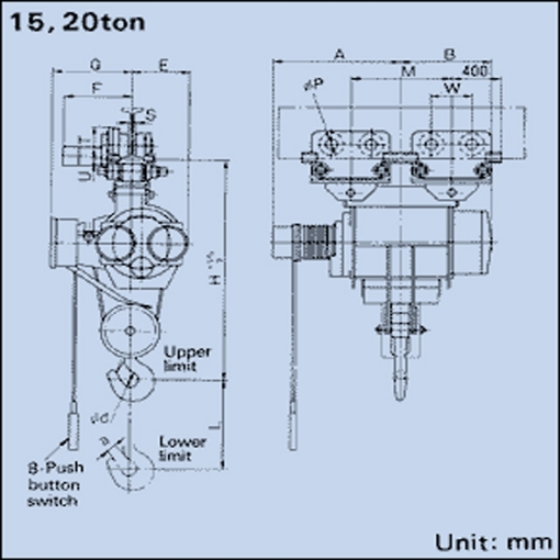 Picture of HITACHI V-SERIES HOIST WITH MOTORIZED TROLLEY (5HM5)