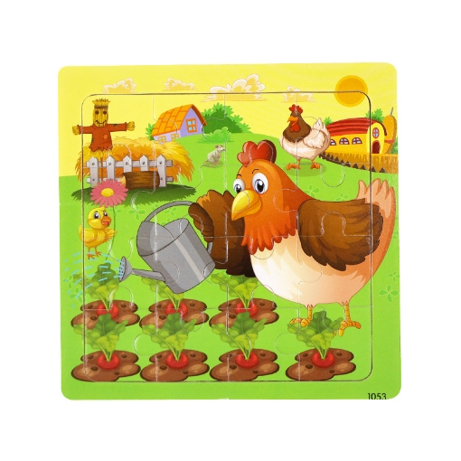 Picture of Wooden puzzle pieces children's puzzle pieces Wooden Animal Kindergarten Early Education